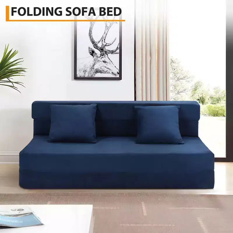 Canapé-lit pliant 80 avec oreillers, fauteuil-lit convertible pour adultes, futon de sol en mousse à mémoire de forme pour salon compact