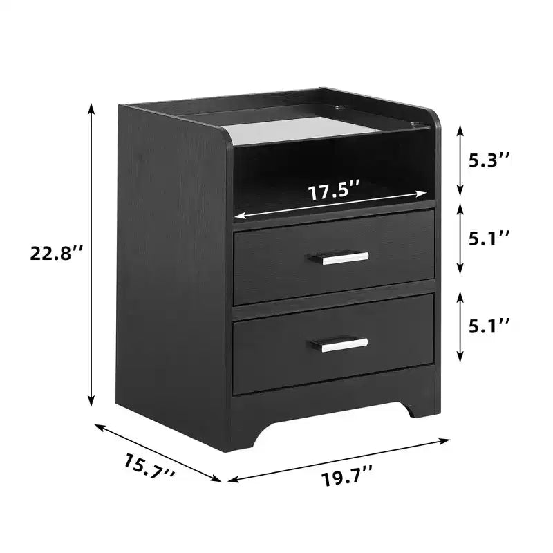 Table de chevet LED avec plateau en verre, table de chevet moderne en bois avec lumières LED, petite table d'appoint pour chambre à coucher, table d'appoint d'exposition pour salon