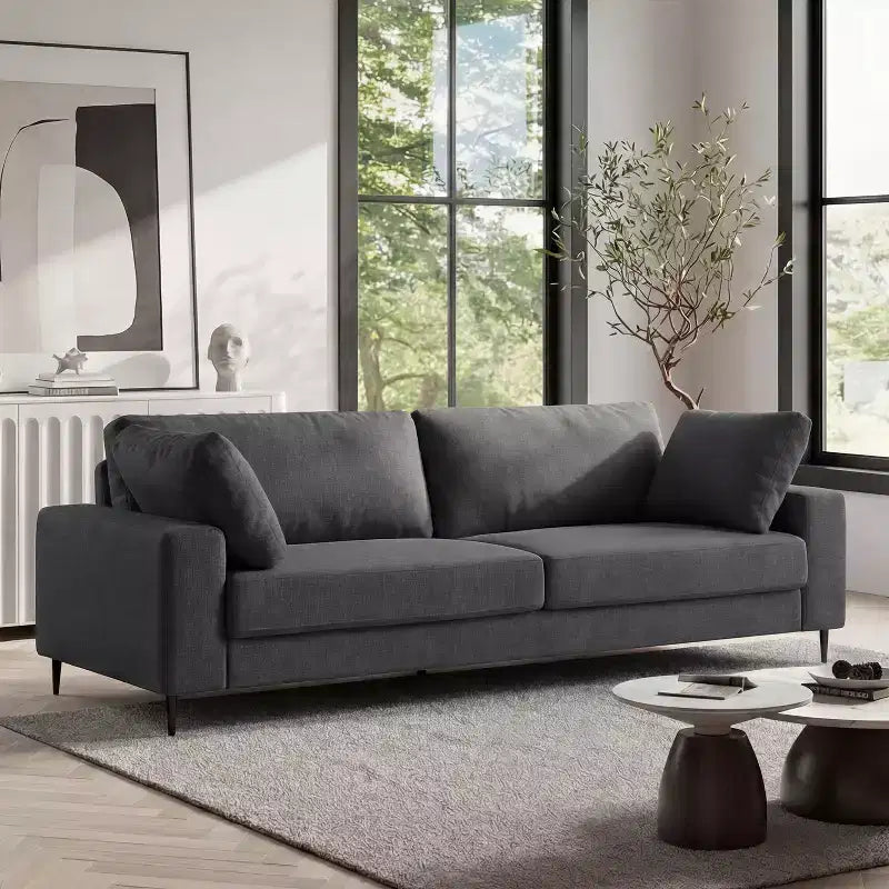 Canapé 2 places de 183 cm, canapé à accoudoirs évasés de style moderne du milieu du siècle, canapé rembourré à assise profonde pour salon, appartement, petits espaces