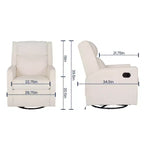 Fauteuil inclinable pivotant Emma et Oliver avec ports de charge USB/USB-C, fauteuil inclinable pivotant manuel à 270 degrés