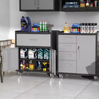 Servante d'atelier métallique pour garage, armoire de rangement mobile robuste avec portes verrouillables, servante à outils roulante