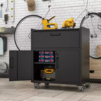 Servante d'atelier métallique pour garage, armoire de rangement mobile robuste avec portes verrouillables, servante à outils roulante