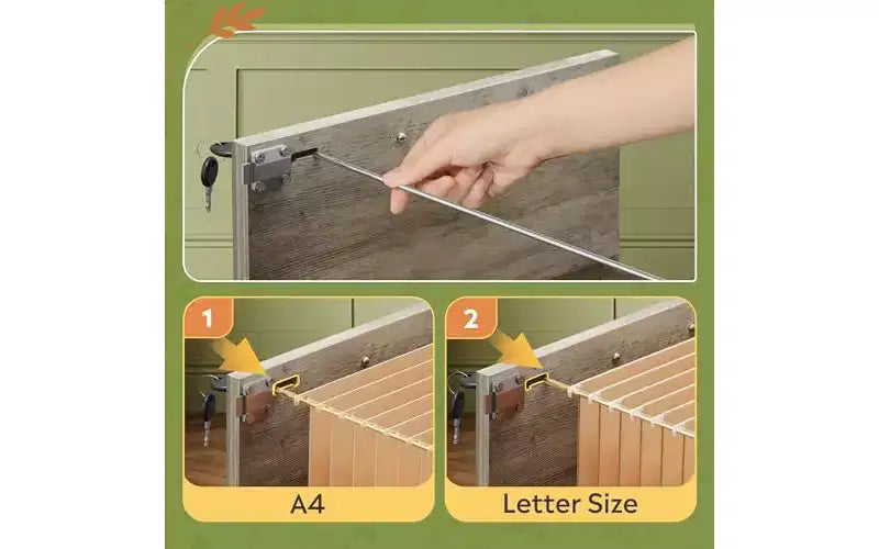 DEXYLLO Meuble Classeur à 2 Tiroirs avec Dossiers Suspendus, Meuble de Rangement Mobile à Roulettes pour Bureau à Domicile, Classeur Sous Bureau avec Serrure