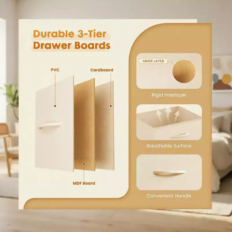 JIONJOY Commode de rangement à 10 tiroirs - Organiseur facile à assembler pour chambre à coucher, avec dispositif anti-basculement et pieds réglables, gris