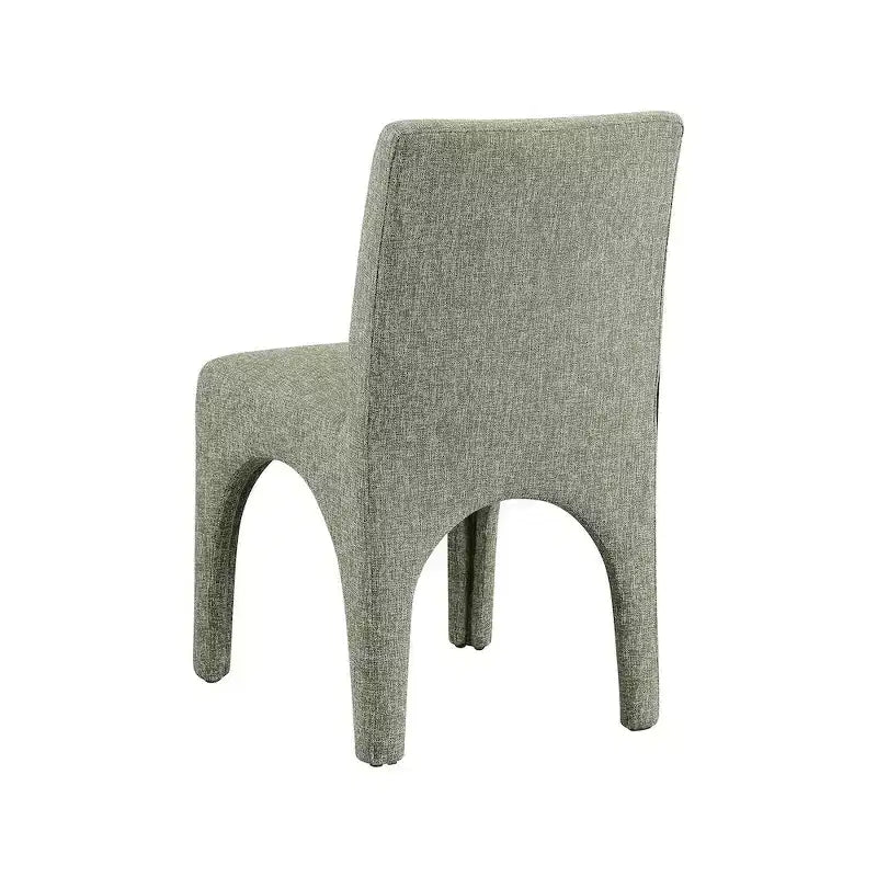 Meridian Furniture Gramercy – Chaises de salle à manger en tissu texturé lin vert, lot de 2