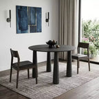 HomeRoots Table à manger ovale 67 en bois massif noir