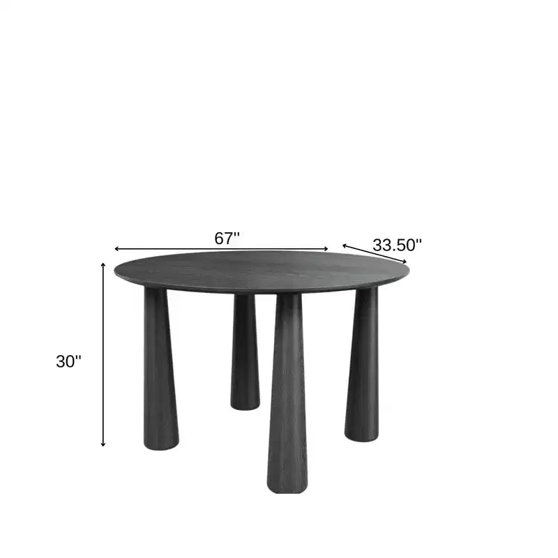 HomeRoots Table à manger ovale 67 en bois massif noir