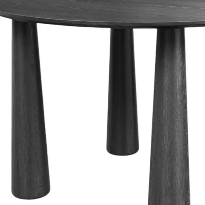 HomeRoots Table à manger ovale 67 en bois massif noir
