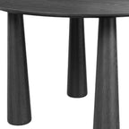 HomeRoots Table à manger ovale 67 en bois massif noir