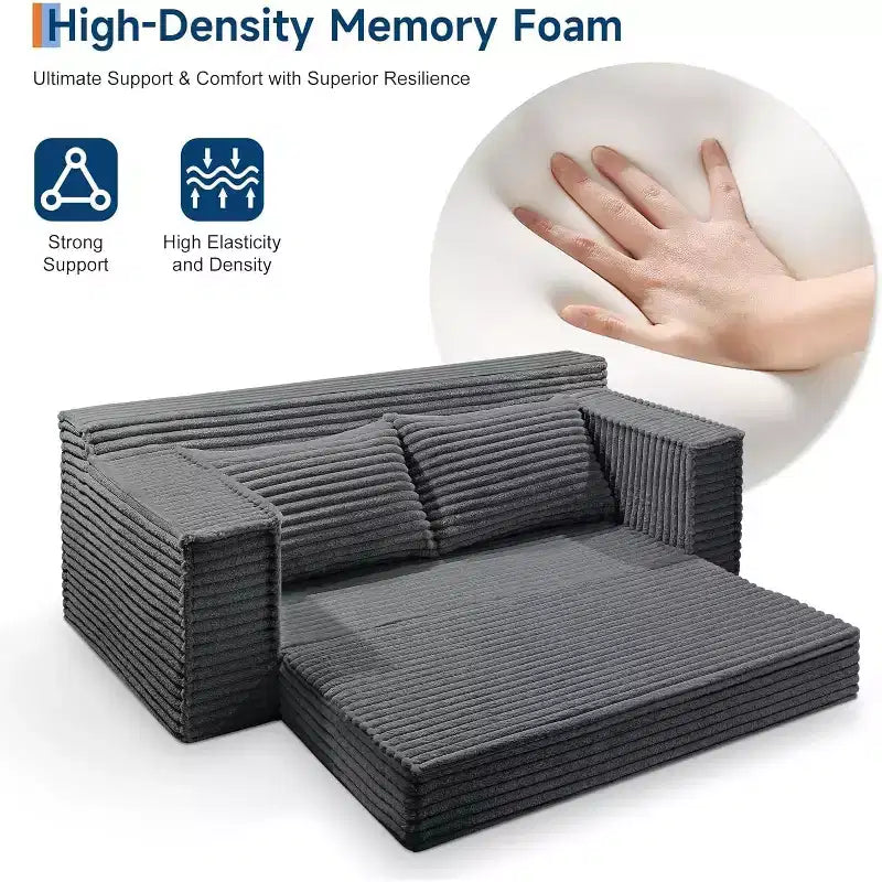Canapé convertible SunnyFurn 75 avec 2 oreillers - Canapé-lit pliant 2-en-1, sans assemblage, pour salon et chambre à coucher
