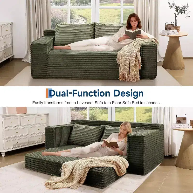 Canapé convertible SunnyFurn 75 avec 2 oreillers - Canapé-lit pliant 2-en-1, sans assemblage, pour salon et chambre à coucher