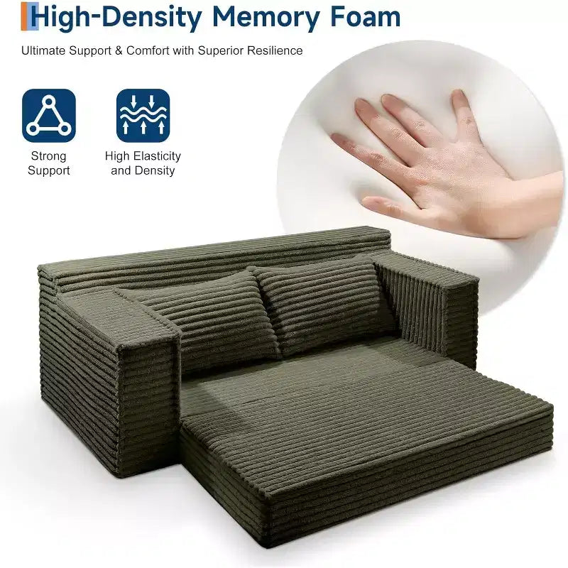 Canapé convertible SunnyFurn 75 avec 2 oreillers - Canapé-lit pliant 2-en-1, sans assemblage, pour salon et chambre à coucher