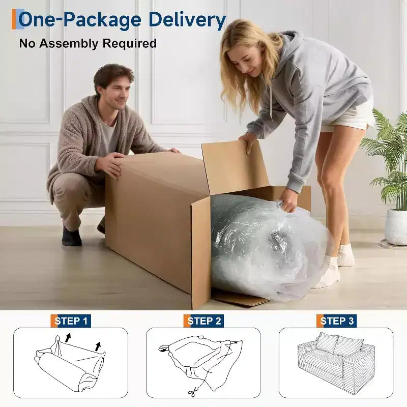 Canapé convertible SunnyFurn 75 avec 2 oreillers - Canapé-lit pliant 2-en-1, sans assemblage, pour salon et chambre à coucher