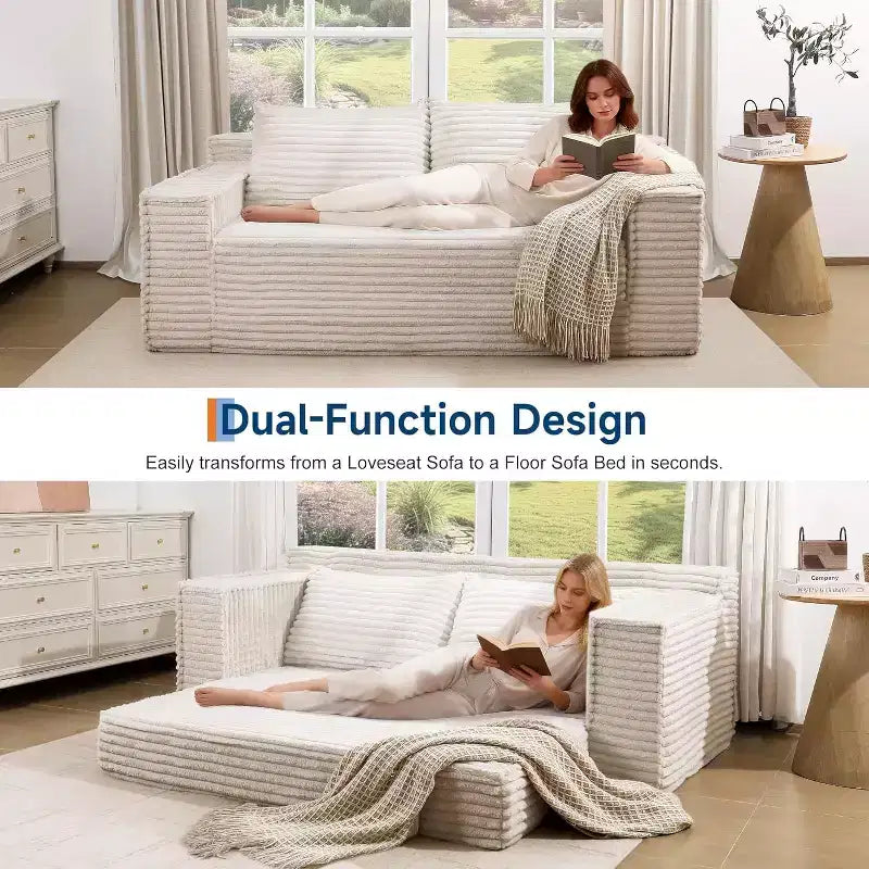 Canapé convertible SunnyFurn 75 avec 2 oreillers - Canapé-lit pliant 2-en-1, sans assemblage, pour salon et chambre à coucher