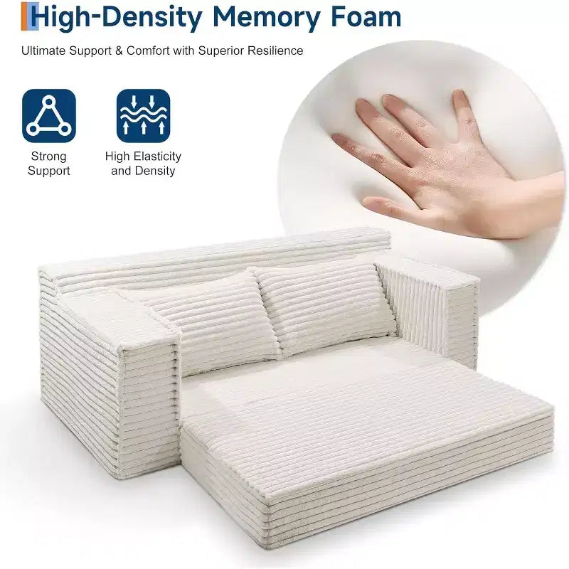 Canapé convertible SunnyFurn 75 avec 2 oreillers - Canapé-lit pliant 2-en-1, sans assemblage, pour salon et chambre à coucher