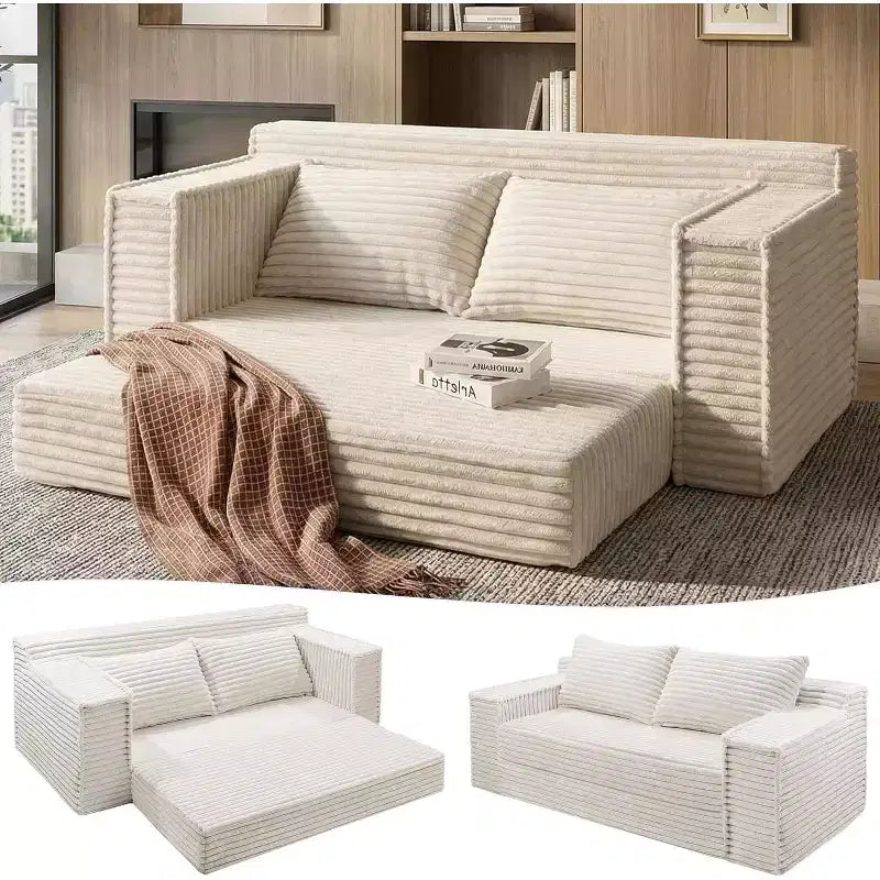 Canapé convertible SunnyFurn 75 avec 2 oreillers - Canapé-lit pliant 2-en-1, sans assemblage, pour salon et chambre à coucher