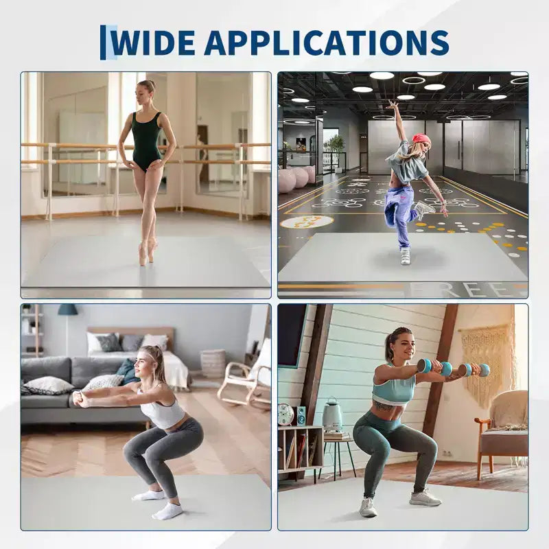 Tapis de danse portable en PVC de 4'x6', tapis de danse antidérapant de 5 mm d'épaisseur résistant aux rayures pour le ballet, le jazz, les claquettes, le yoga, le Pilates et l'exercice à domicile
