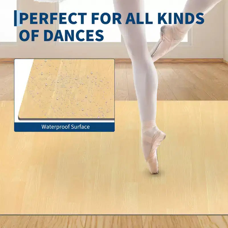 Tapis de danse portable en PVC de 4'x6', tapis de danse antidérapant de 5 mm d'épaisseur résistant aux rayures pour le ballet, le jazz, les claquettes, le yoga, le Pilates et l'exercice à domicile