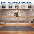 Tapis de danse portable en PVC de 4'x6', tapis de danse antidérapant de 5 mm d'épaisseur résistant aux rayures pour le ballet, le jazz, les claquettes, le yoga, le Pilates et l'exercice à domicile