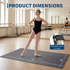 Tapis de danse portable en PVC de 4'x6', tapis de danse antidérapant de 5 mm d'épaisseur résistant aux rayures pour le ballet, le jazz, les claquettes, le yoga, le Pilates et l'exercice à domicile