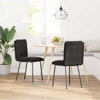 vidaXL Chaises de salle à manger lot de 4 Velours noir (100 % polyester), contreplaqué, métal