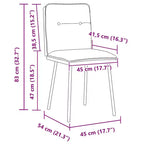 vidaXL Chaises de salle à manger lot de 4 Velours noir (100 % polyester), contreplaqué, métal
