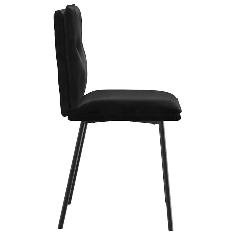 vidaXL Chaises de salle à manger lot de 4 Velours noir (100 % polyester), contreplaqué, métal