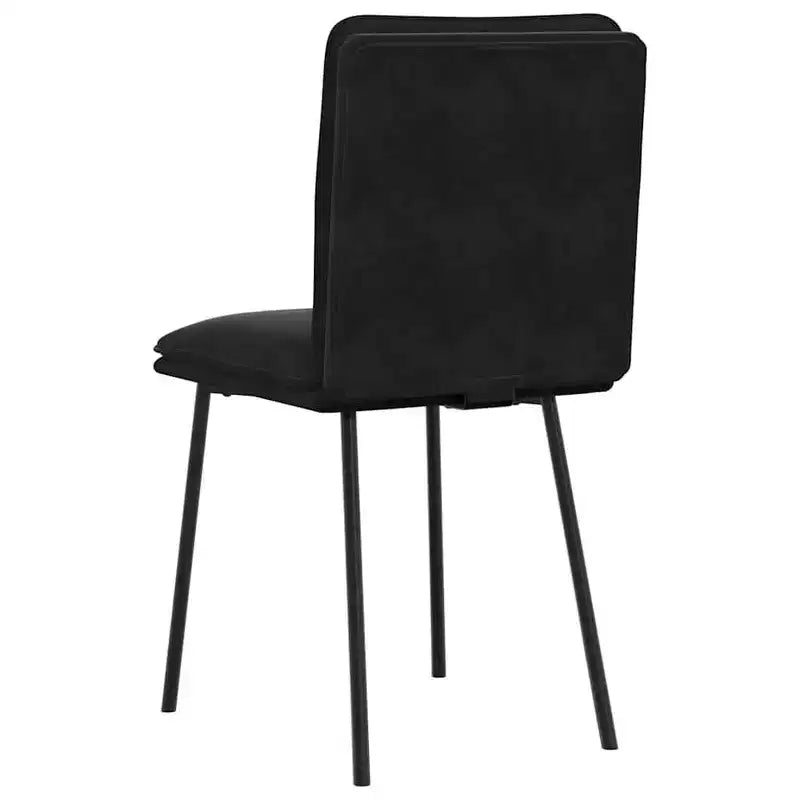 vidaXL Chaises de salle à manger lot de 4 Velours noir (100 % polyester), contreplaqué, métal