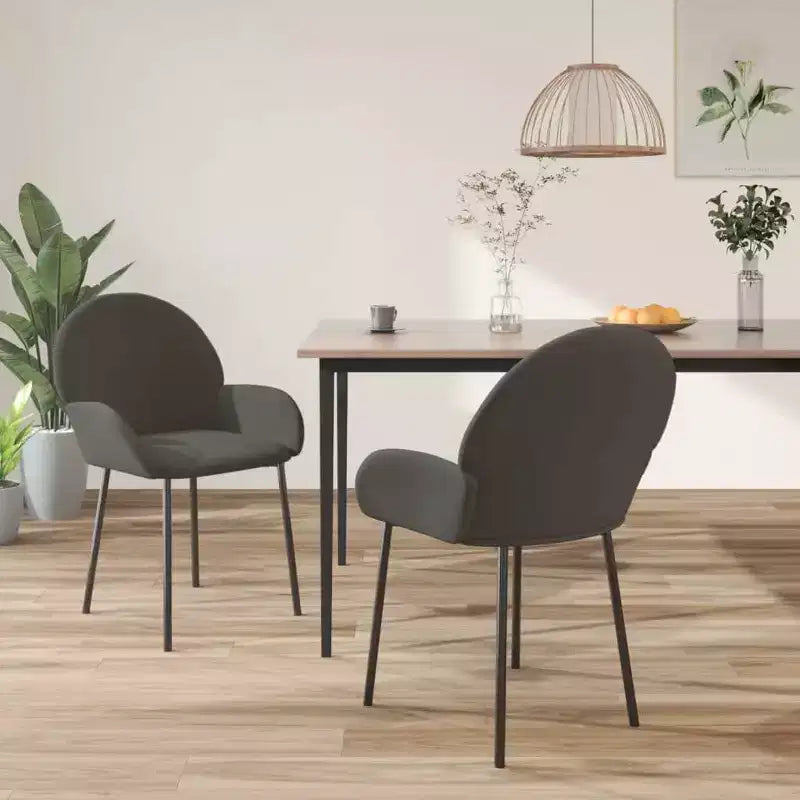 vidaXL Chaises de salle à manger, 2 pcs, gris foncé