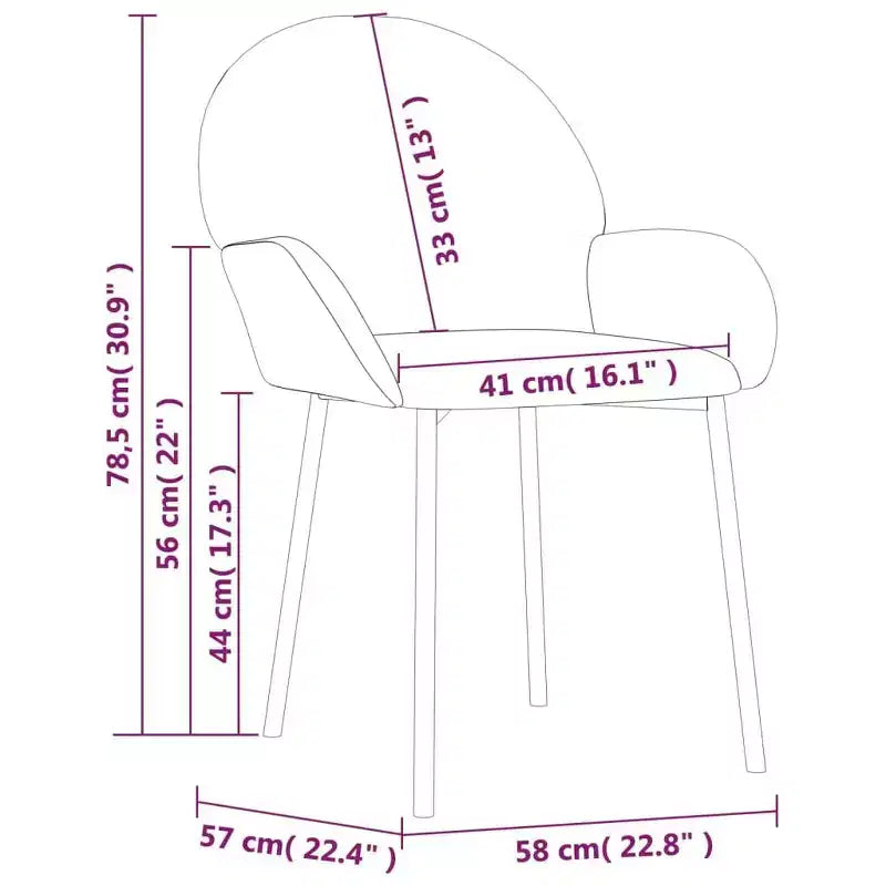 vidaXL Chaises de salle à manger, 2 pcs, gris foncé