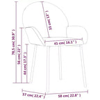vidaXL Chaises de salle à manger, 2 pcs, gris foncé