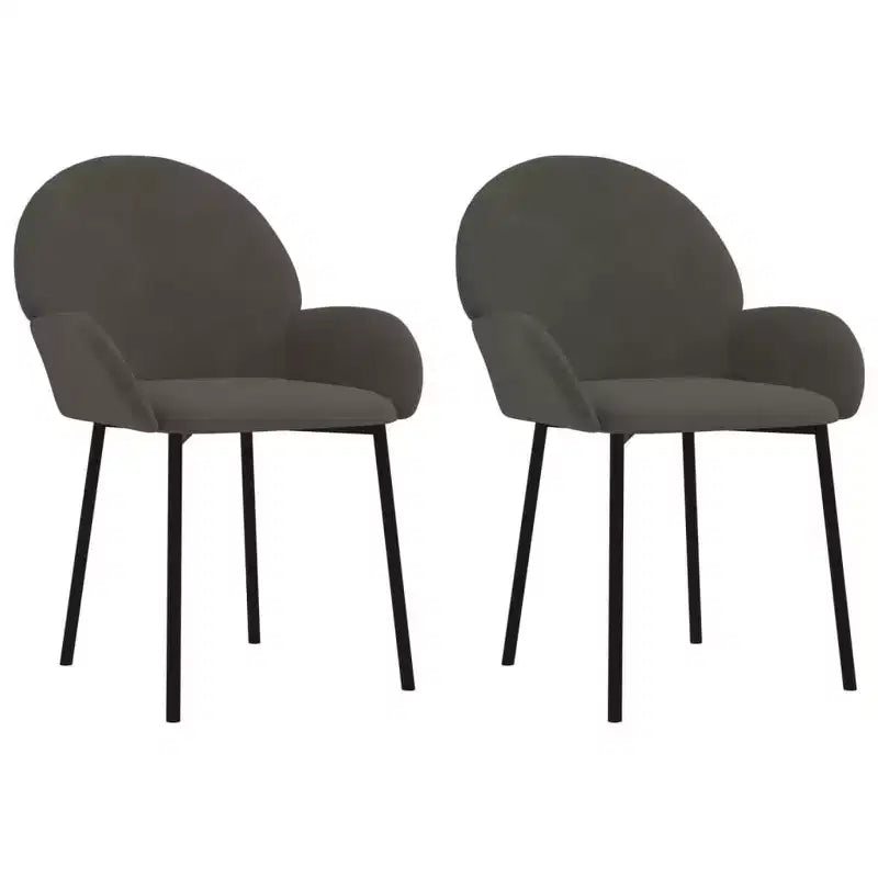 vidaXL Chaises de salle à manger, 2 pcs, gris foncé