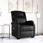 vidaXL Fauteuil inclinable de massage à levage assisté en similicuir noir