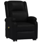 vidaXL Fauteuil inclinable de massage à levage assisté en similicuir noir