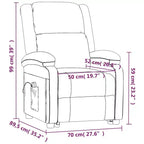 vidaXL Fauteuil inclinable de massage à levage assisté en similicuir noir