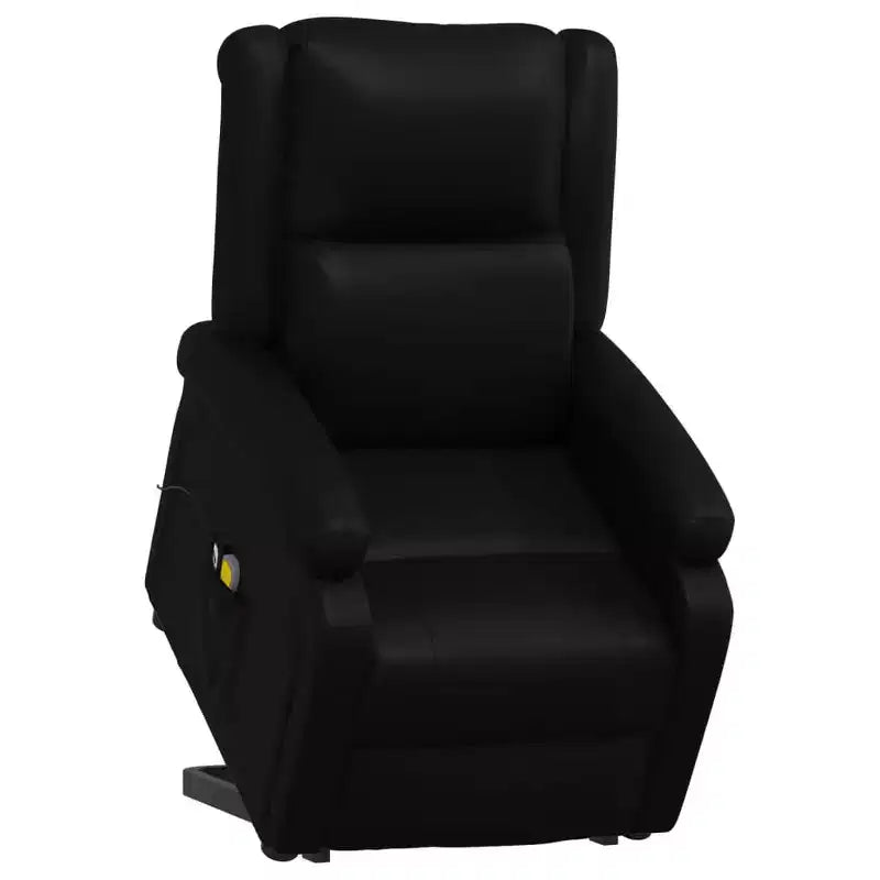 vidaXL Fauteuil inclinable de massage à levage assisté en similicuir noir