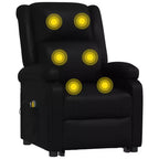 vidaXL Fauteuil inclinable de massage à levage assisté en similicuir noir