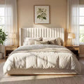 Christopher Knight Home Nashville Modern Linen Upholstered Bed with Wingback Headboard
