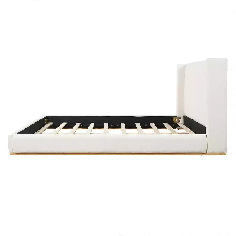 Lit moderne rembourré en lin Christopher Knight Home Nashville avec tête de lit à oreilles