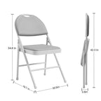 Lot de 4 chaises pliantes rembourrées Chaises pliantes rembourrées en cuir PU avec coussin moelleux, cadre métallique, dossier haut, portables pour la maison, le bureau, les fêtes