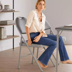 Lot de 4 chaises pliantes rembourrées Chaises pliantes rembourrées en cuir PU avec coussin moelleux, cadre métallique, dossier haut, portables pour la maison, le bureau, les fêtes