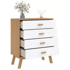vidaXL Commode de rangement blanc et marron