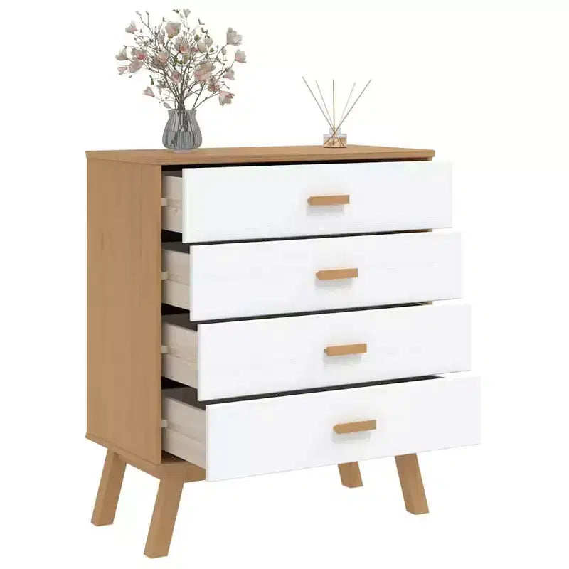 vidaXL Commode de rangement blanc et marron