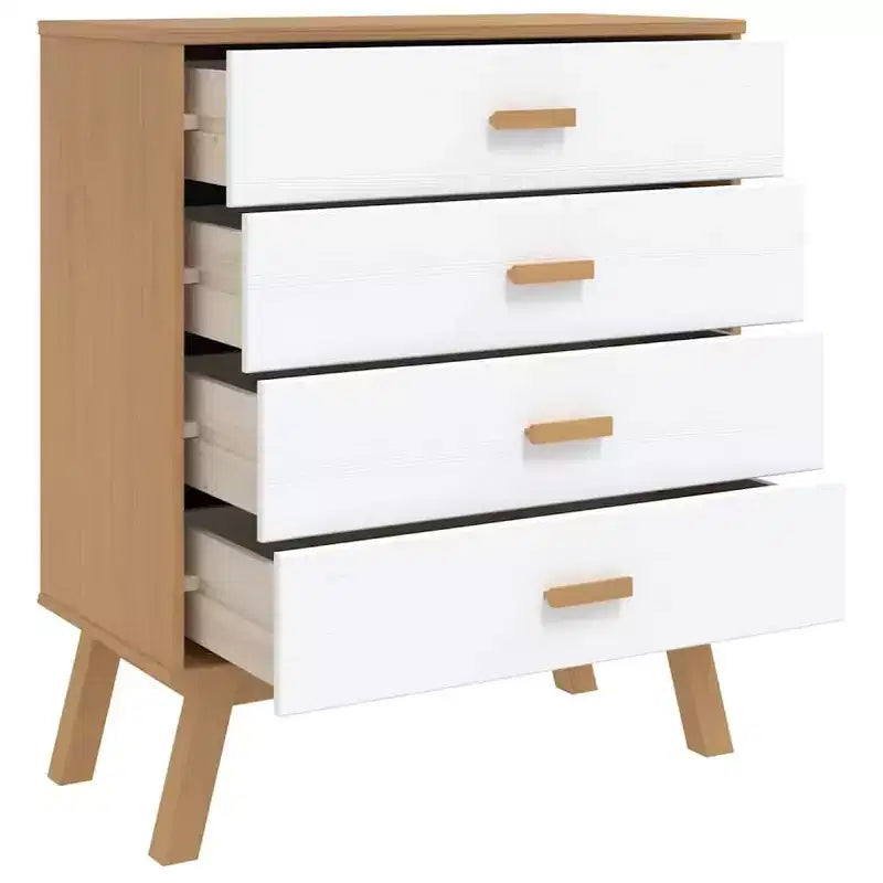 vidaXL Commode de rangement blanc et marron
