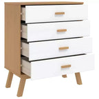 vidaXL Commode de rangement blanc et marron