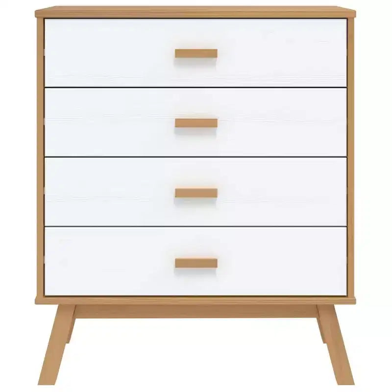 vidaXL Commode de rangement blanc et marron
