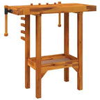 vidaXL Établi avec étaux 36,2x18,9x32,7 Bois d'acacia massif