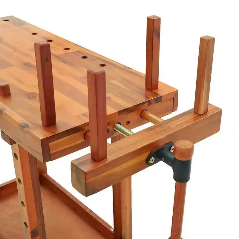 vidaXL Établi avec étaux 36,2x18,9x32,7 Bois d'acacia massif