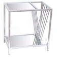 HomeRoots 24 Silver Mirrored Glass And Iron End Table With Shelf