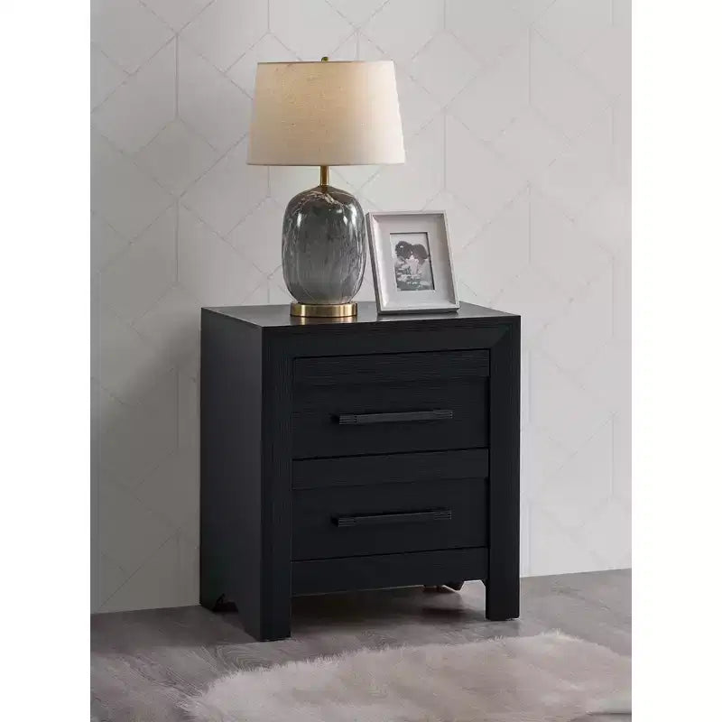 Table de chevet Passion Furniture Rustica 2 tiroirs de 61 cm de large